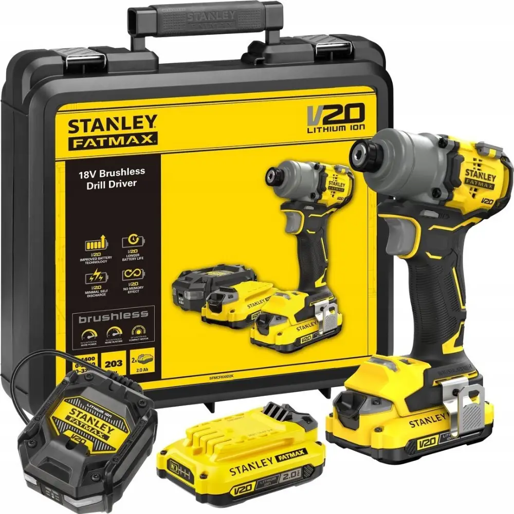 Aparafusadora de Impacto Stanley V20 18V 2X2Ah